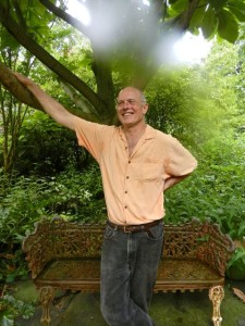 My brother, Charles, under the Silver Parasol Magnolia.