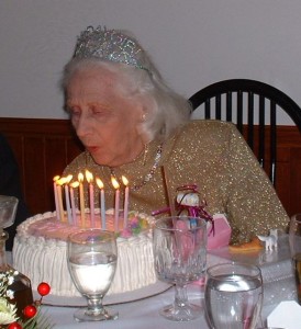 Phyllis on her 80th birthday.